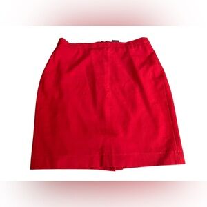 Anne Klein Red Wool-Blend Women Pencil Skirt - Size 12